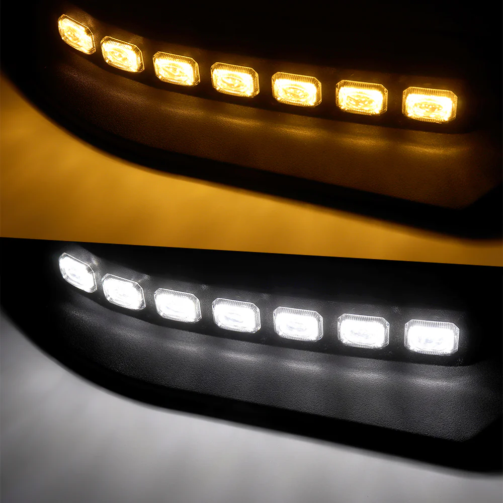 STP-Style For 2025 2026 2027 Ford Maverick XL Pickup Front Bumper Lower Lip Splitter With LED Sequential Light -Unpainted Matte Black - Image 5