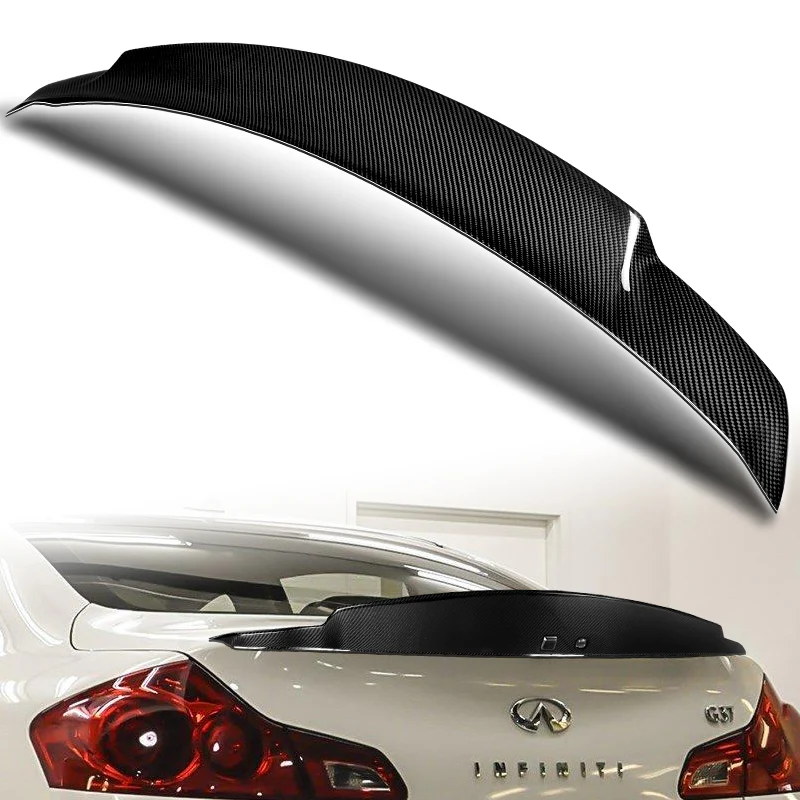 STP-Style High Kick Rear Trunk Lip Duckbill Spoiler Wing For 2009-2013 Infiniti G25 G37 4-DR / Sedan -Real Carbon Fiber - Image 5