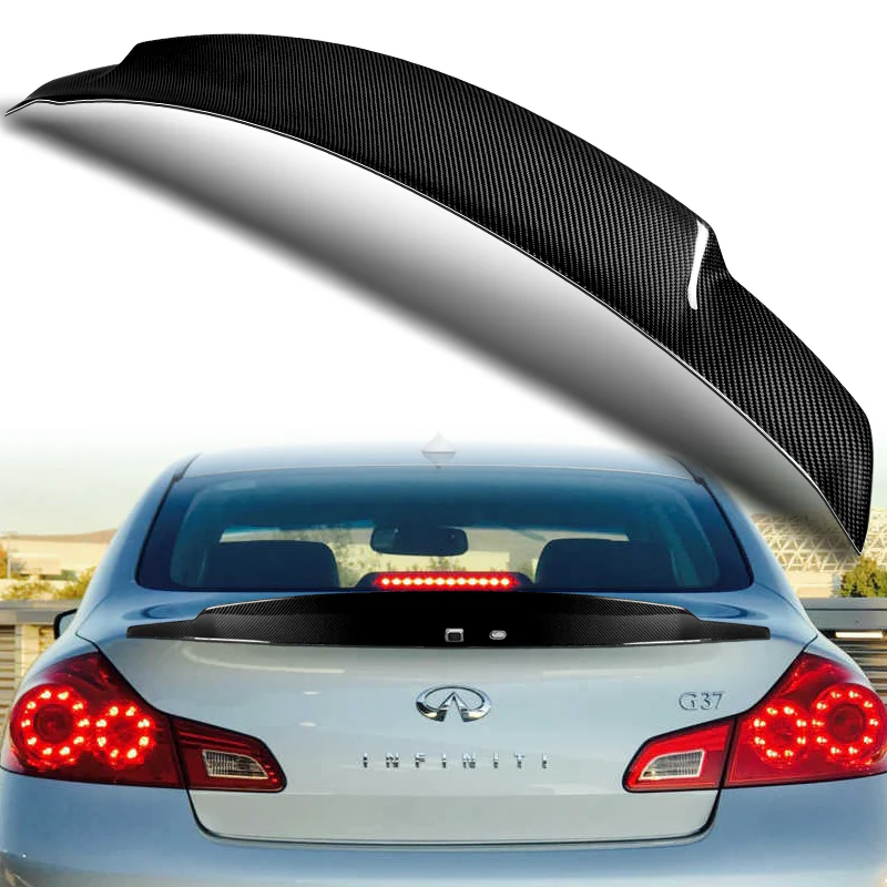 STP-Style High Kick Rear Trunk Lip Duckbill Spoiler Wing For 2009-2013 Infiniti G25 G37 4-DR / Sedan -Real Carbon Fiber - Image 6