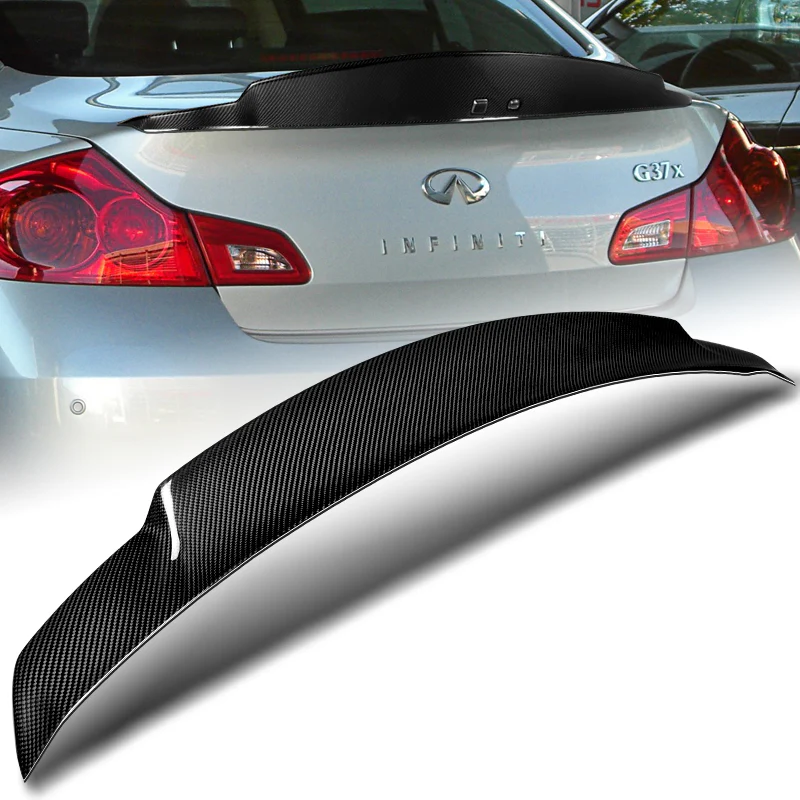 STP-Style High Kick Rear Trunk Lip Duckbill Spoiler Wing For 2009-2013 Infiniti G25 G37 4-DR / Sedan -Real Carbon Fiber - Image 7