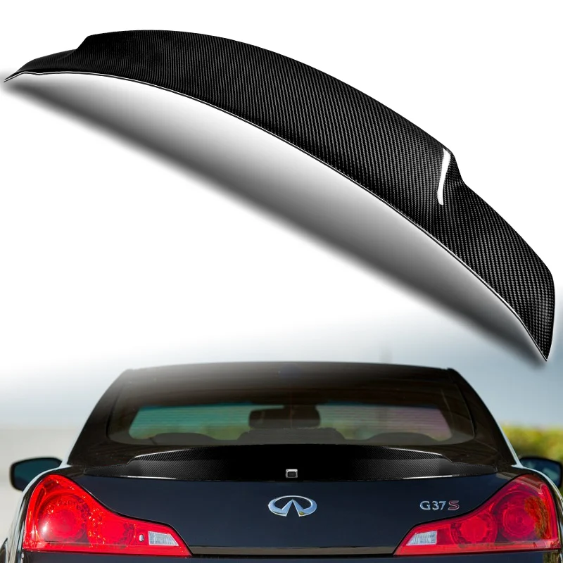 STP-Style Rear Trunk Lip Duckbill Spoiler Wing For 2008-2013 Infiniti G37 2-DR / Coupe -Real Carbon Fiber - Image 6
