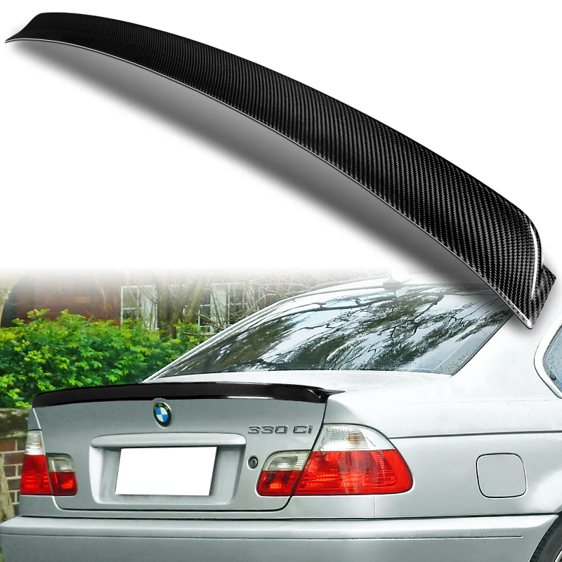 STP-Style Rear Trunk Lip Duckbill Spoiler Wing For 1999-2005 BMW E46 M3 3-Series 2-DR / Coupe -Real Carbon Fiber - Image 5