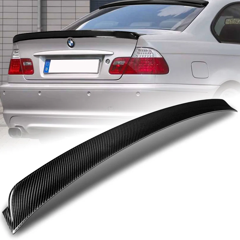 STP-Style Rear Trunk Lip Duckbill Spoiler Wing For 1999-2005 BMW E46 M3 3-Series 2-DR / Coupe + Roof Visor -Real Carbon Fiber - Image 5