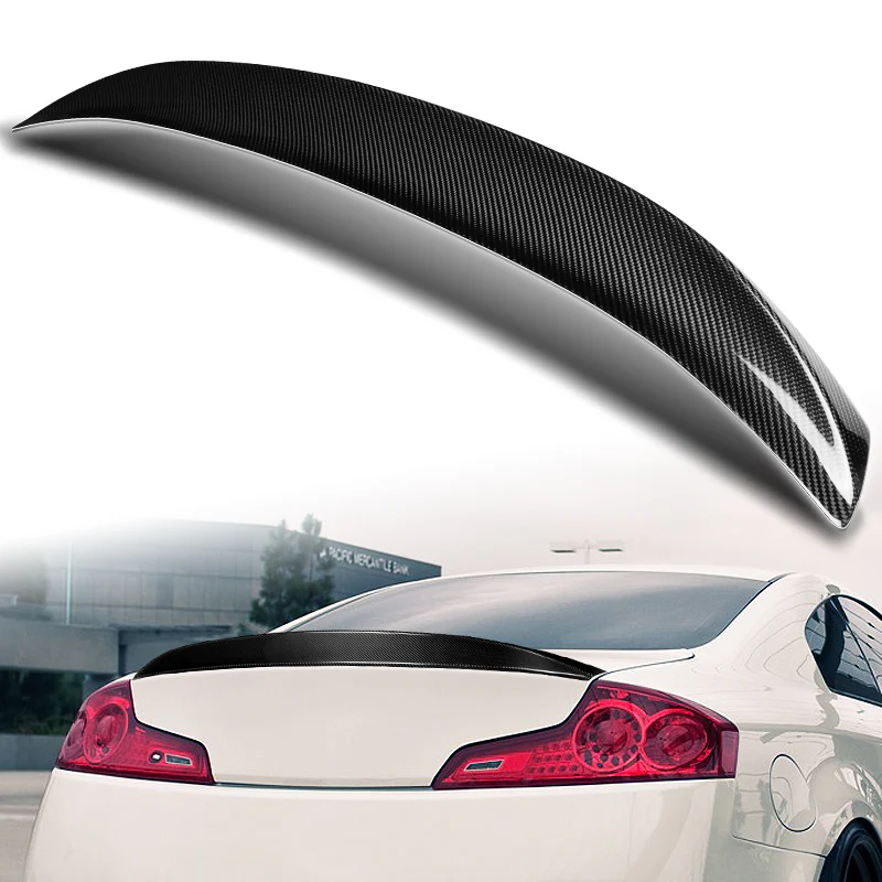 STP-Style Rear Trunk Lip Duckbill Spoiler Wing For 2003-2007 Infiniti G35 2-DR / Coupe -Real Carbon Fiber - Image 5