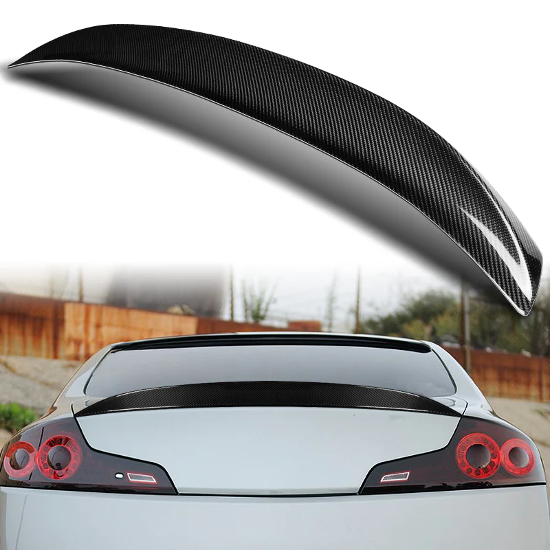 STP-Style Rear Trunk Lip Duckbill Spoiler Wing For 2003-2007 Infiniti G35 2-DR / Coupe -Real Carbon Fiber - Image 6