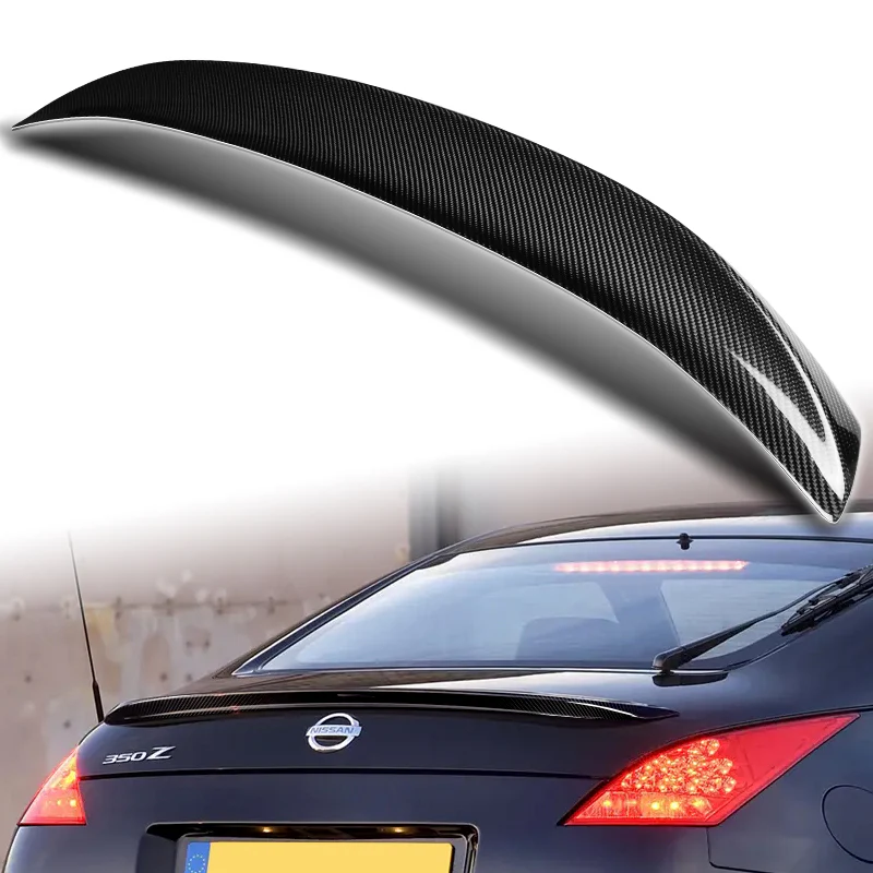 STP-Style Rear Trunk Lip Duckbill Spoiler Wing For 2003-2008 Nissan 350Z Z33 2-DR / Coupe -Real Carbon Fiber - Image 5