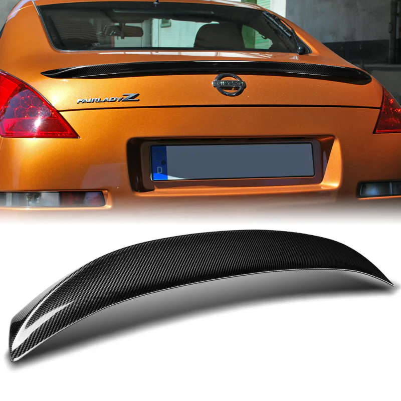STP-Style Rear Trunk Lip Duckbill Spoiler Wing For 2003-2008 Nissan 350Z Z33 2-DR / Coupe -Real Carbon Fiber - Image 6