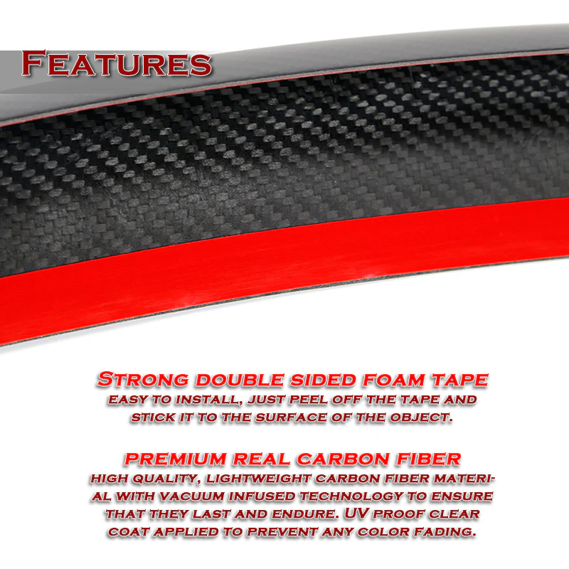STP-Style Rear Trunk Lip Duckbill Spoiler Wing For 2017-2023 Tesla Model 3 -Matte Carbon Fiber - Image 3