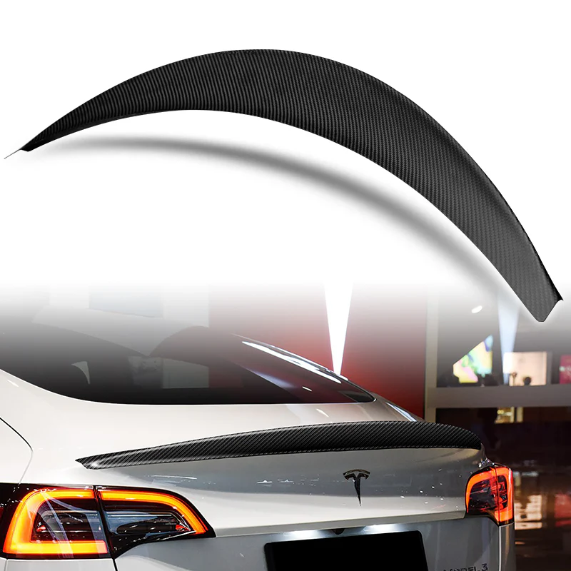 STP-Style Rear Trunk Lip Duckbill Spoiler Wing For 2017-2023 Tesla Model 3 -Matte Carbon Fiber - Image 7