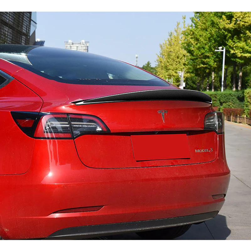 STP-Style Rear Trunk Lip Duckbill Spoiler Wing For 2017-2023 Tesla Model 3 -Real Carbon Fiber - Image 8