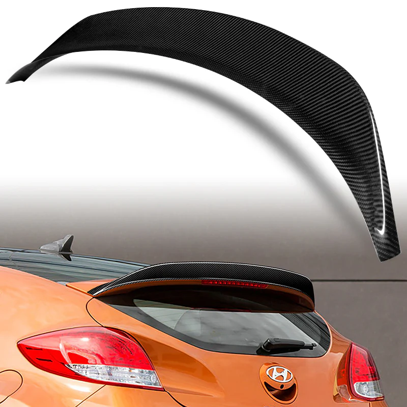 STP-Style Rear Trunk Lip Spoiler Wing For 2013-2017 Hyundai Veloster Turbo -Real Carbon Fiber - Image 5