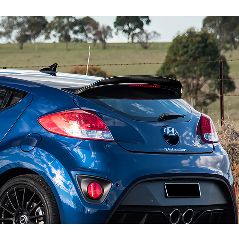 STP-Style Rear Trunk Lip Spoiler Wing For 2013-2017 Hyundai Veloster Turbo -Real Carbon Fiber - Image 7