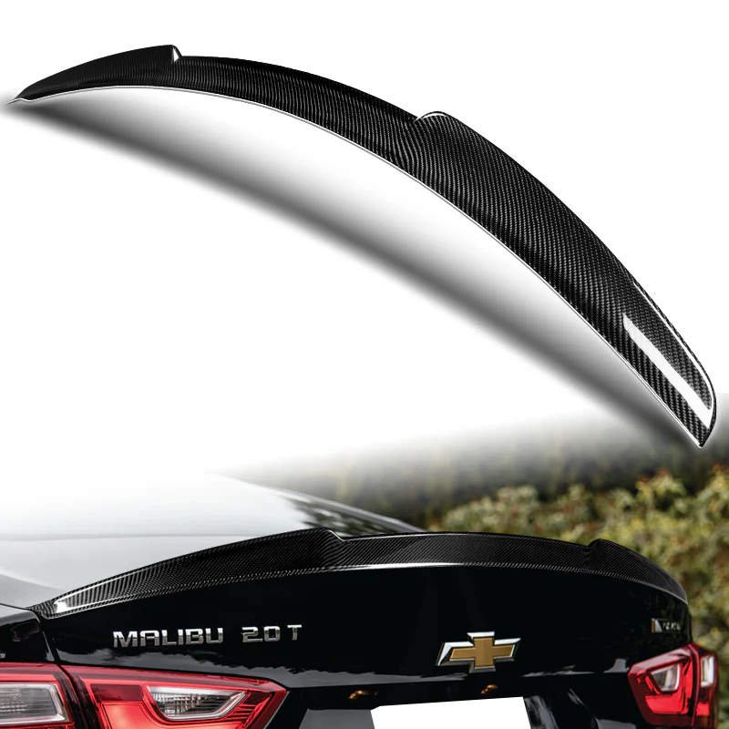 STP-Style Rear Trunk Lip Spoiler Wing For 2016-2024 Chevrolet Malibu Sedan 4-DR -Real Carbon Fiber - Image 5