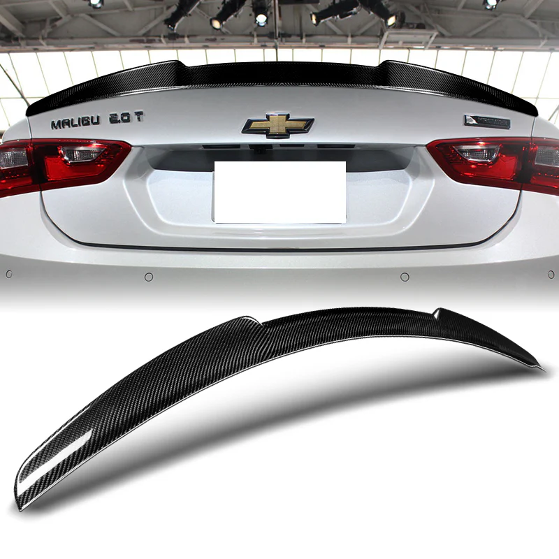 STP-Style Rear Trunk Lip Spoiler Wing For 2016-2024 Chevrolet Malibu Sedan 4-DR -Real Carbon Fiber - Image 6