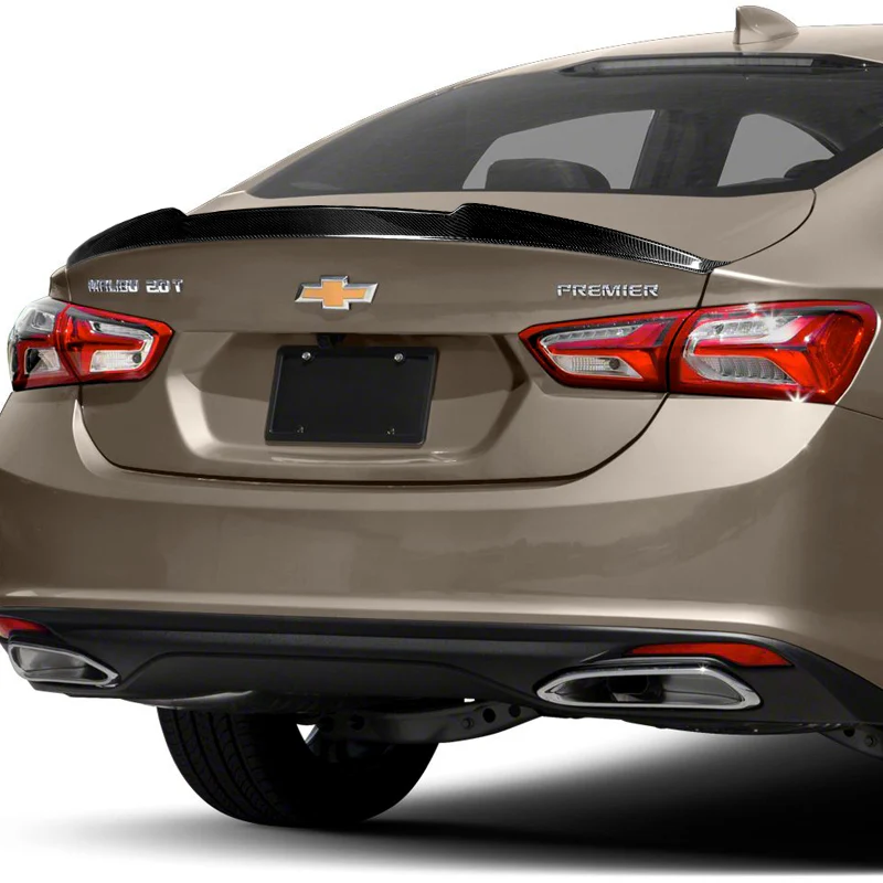 STP-Style Rear Trunk Lip Spoiler Wing For 2016-2024 Chevrolet Malibu Sedan 4-DR -Real Carbon Fiber - Image 7