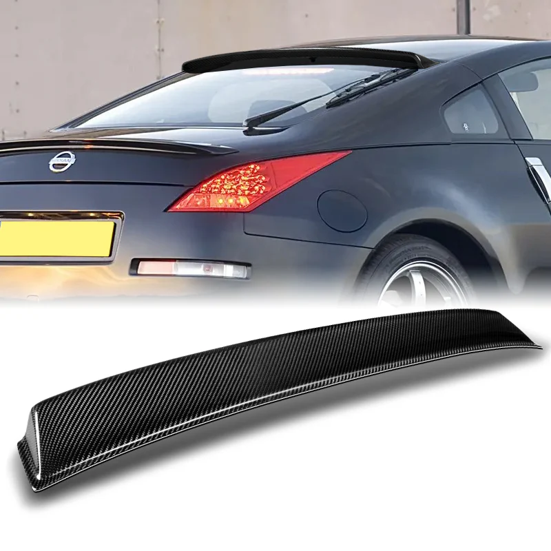 STP-Style Rear Window Roof Visor Wing Spoiler For 2003 - 2008 Nissan 350Z Z33 -Real Carbon Fiber - Image 6