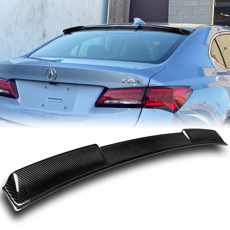 STP-Style Rear Window Roof Visor Wing Spoiler For 2015-2020 Acura TLX -Real Carbon Fiber - Image 5
