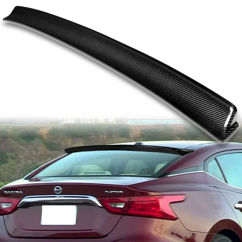STP-Style Rear Window Roof Visor Wing Spoiler For 2016 - 2023 Nissan Maxima -Real Carbon Fiber - Image 5