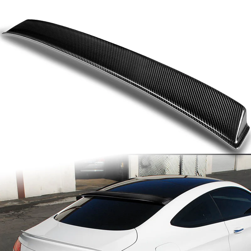 STP-Style Rear Window Roof Visor Wing Spoiler For 2017-2021 Mercedes-Benz W205 C-Class 2-DR / Coupe -Real Carbon Fiber - Image 6
