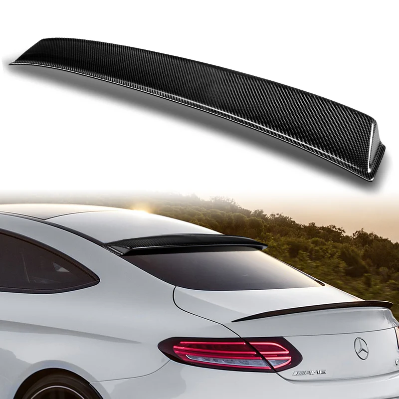STP-Style Rear Window Roof Visor Wing Spoiler For 2017-2021 Mercedes-Benz W205 C-Class 2-DR / Coupe -Real Carbon Fiber - Image 7