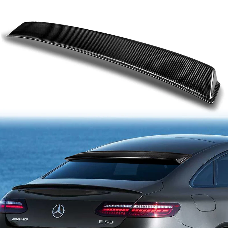 STP-Style Rear Window Roof Visor Wing Spoiler For 2018-2021 Mercedes-Benz W238 E-Class 2-DR / Coupe -Real Carbon Fiber - Image 6