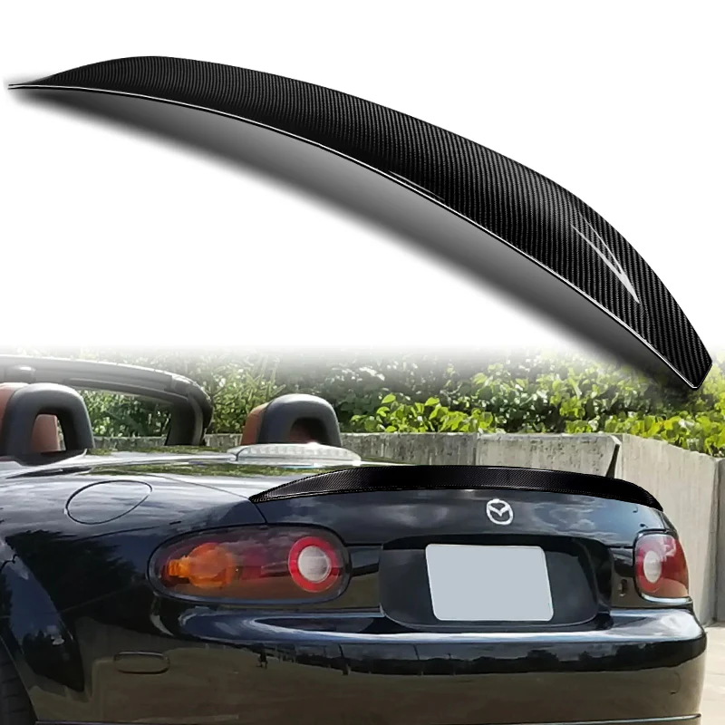 STP-Style Rear Trunk Lip Duckbill Spoiler Wing For 2006-2015 Mazda Miata MX-5 -Real Carbon Fiber - Image 5