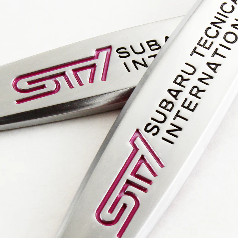 SUBARU STi 3D Metal Emblem Badge Sticker x2 - Image 3