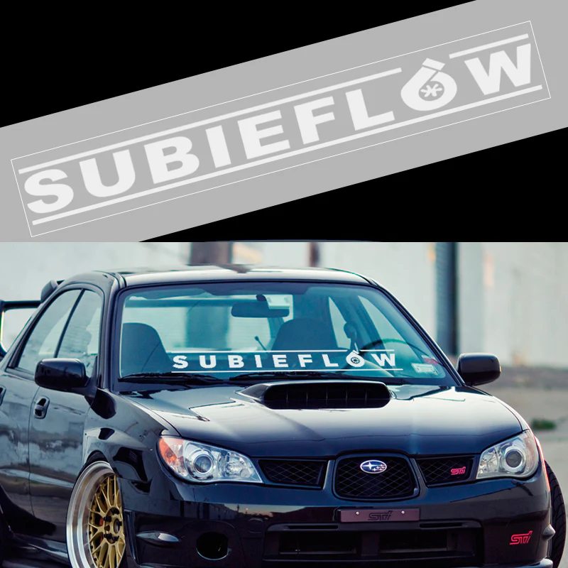 SubieFlow Windshield 40" Banner For STi WRX Die Cut Vinyl Bumper Sticker Body Decal ej20 New - Image 3