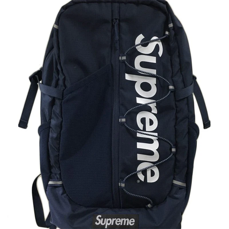 Supreme3M Box Logo Unisex High Quality Travel Sport Laptop Backpack School Bag - Navy Blue - Image 2