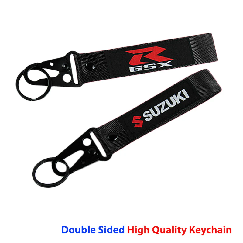 SUZUKI GSX Lanyard Double Sided Backpack Key Ring Hook Strap Metal Keychain X2 - Image 3
