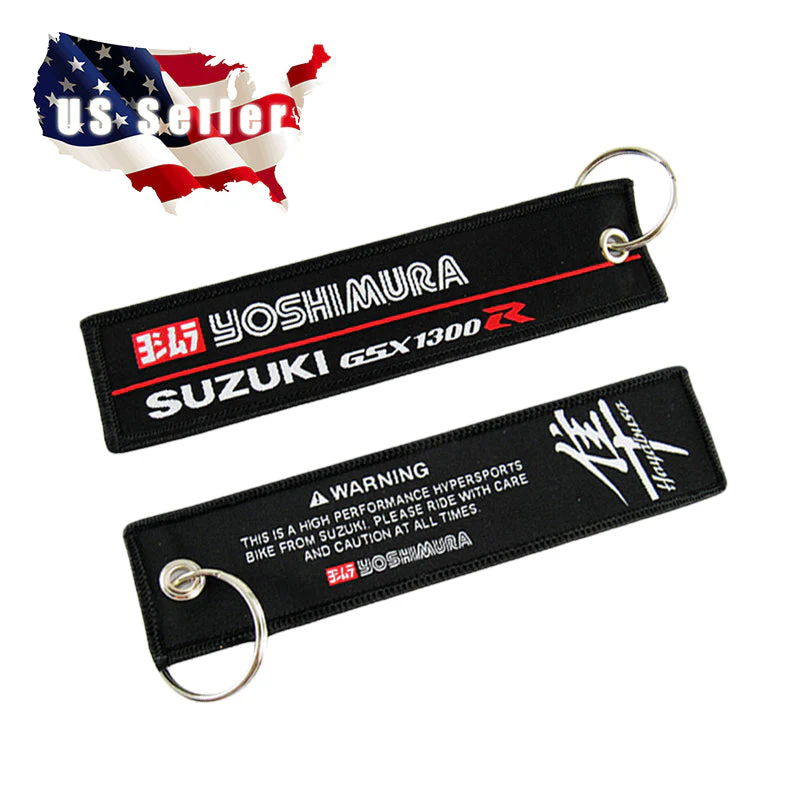 SUZUKI Racing Red/Black Set of Biker Keychain Lanyard Motorcycle Strap Tag with GSX1300R YOSHIMURA Key chain - Image 7