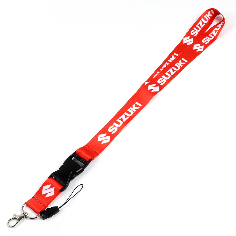 SUZUKI Racing Set of Biker Red Keychain Lanyard Motorcycle Strap Tag with GSX Backpack Metal Hook Key Ring - Image 2