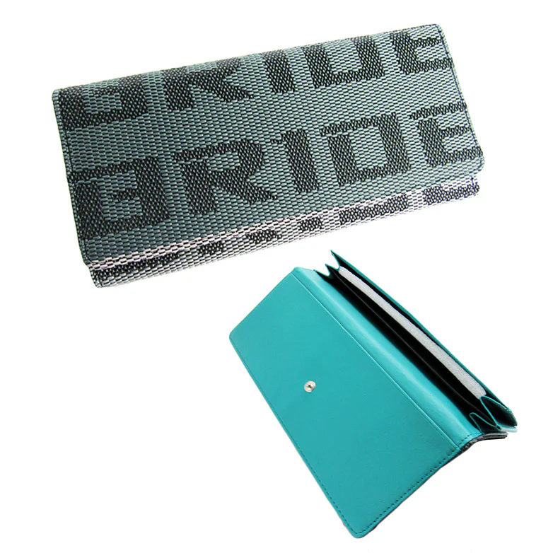 Bride Gradation Teal Leather Trifold Clutch - Image 3