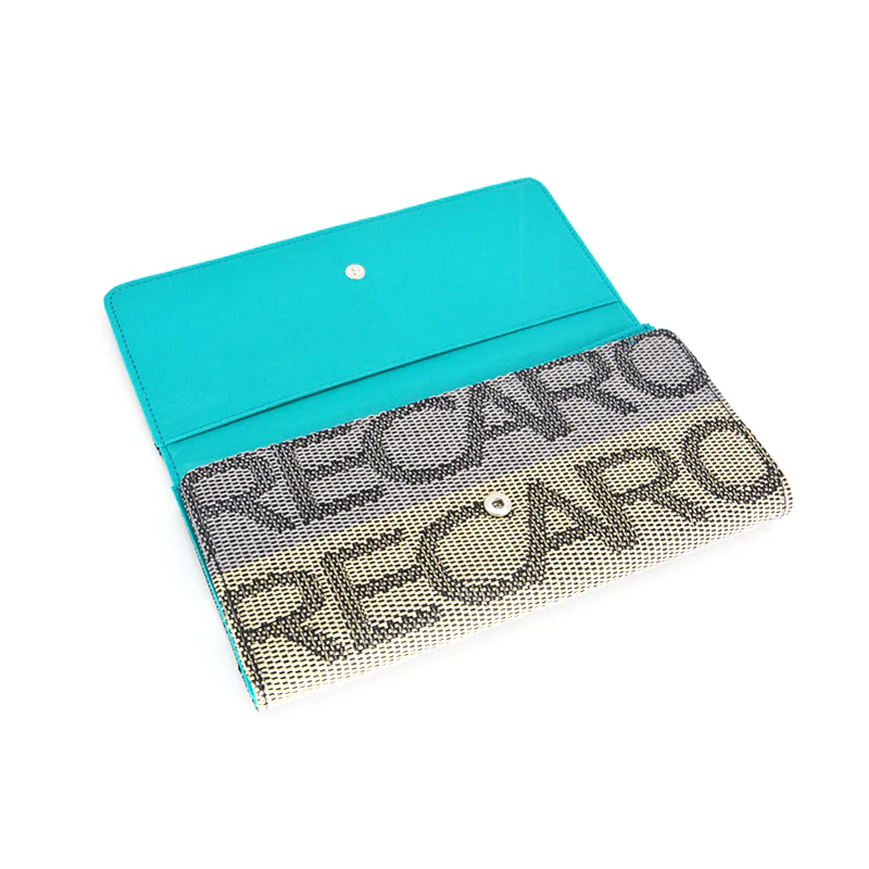 RECARO Gradation Teal Leather Trifold Clutch - Image 2