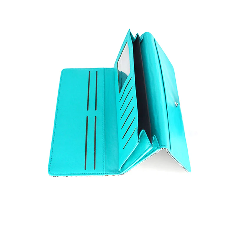 RECARO Gradation Teal Leather Trifold Clutch - Image 3