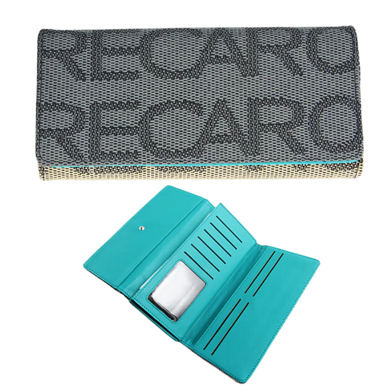 RECARO Gradation Teal Leather Trifold Clutch - Image 4
