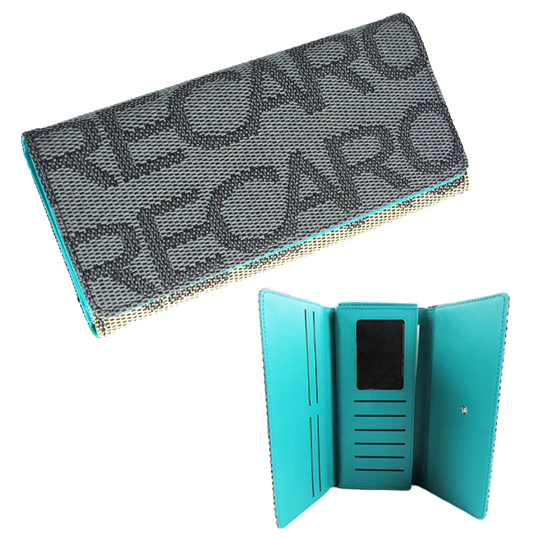 RECARO Gradation Teal Leather Trifold Clutch - Image 6