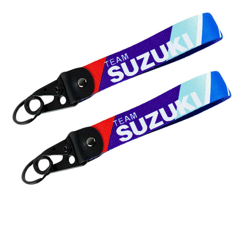 Team SUZUKI JDM Lanyard Double Sided Backpack Key Ring Hook Strap Metal Keychain X2 - Image 4