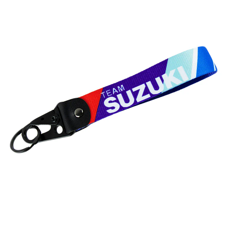 Team SUZUKI JDM Lanyard Double Sided Backpack Key Ring Hook Strap Metal Keychain X2 - Image 5