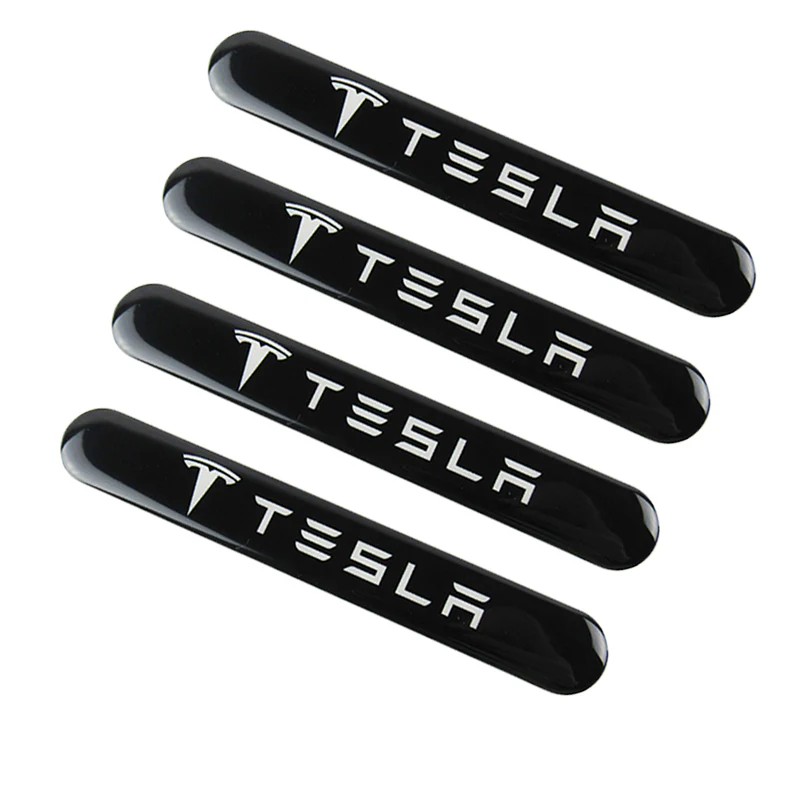 Tesla Black Car Door Rear Trunk Side Fenders Bumper Badge Scratch Guard Sticker New 4 pcs - Image 6