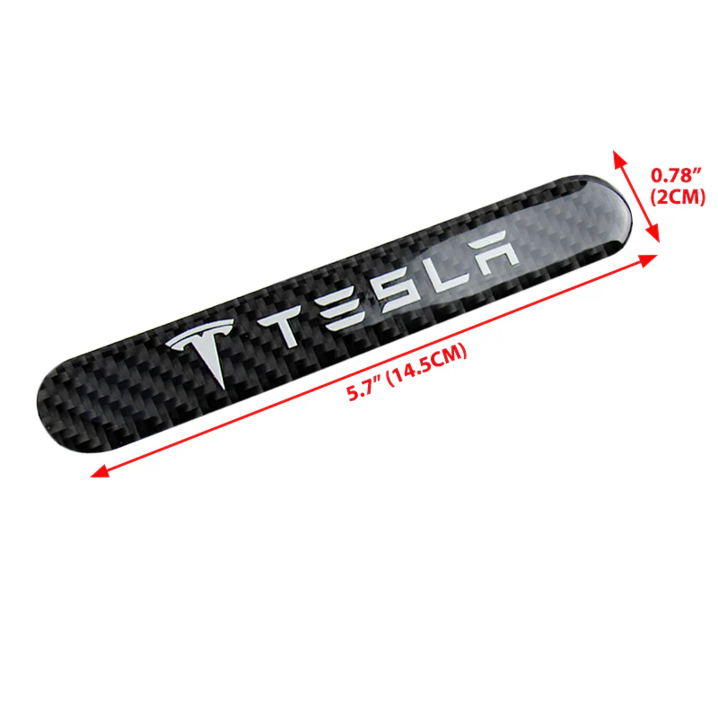 Tesla Carbon Fiber Car Door Rear Trunk Side Fenders Bumper Badge Scratch Guard Sticker New 2 pcs - Image 2