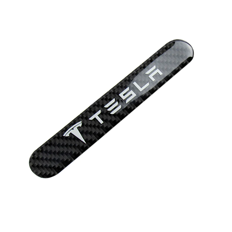 Tesla Carbon Fiber Car Door Rear Trunk Side Fenders Bumper Badge Scratch Guard Sticker New 2 pcs - Image 5