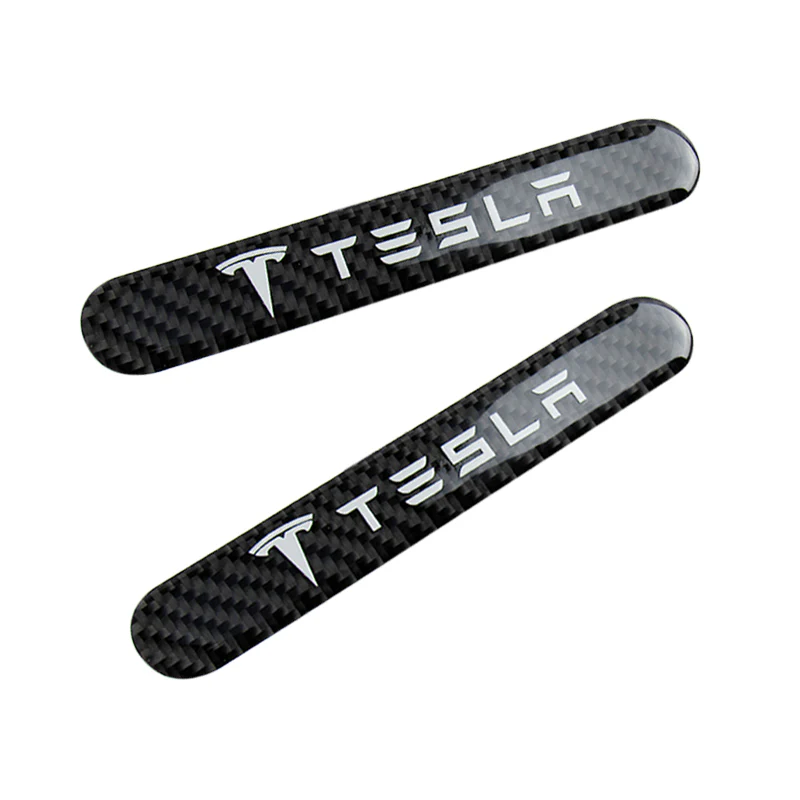 Tesla Carbon Fiber Car Door Rear Trunk Side Fenders Bumper Badge Scratch Guard Sticker New 2 pcs - Image 7