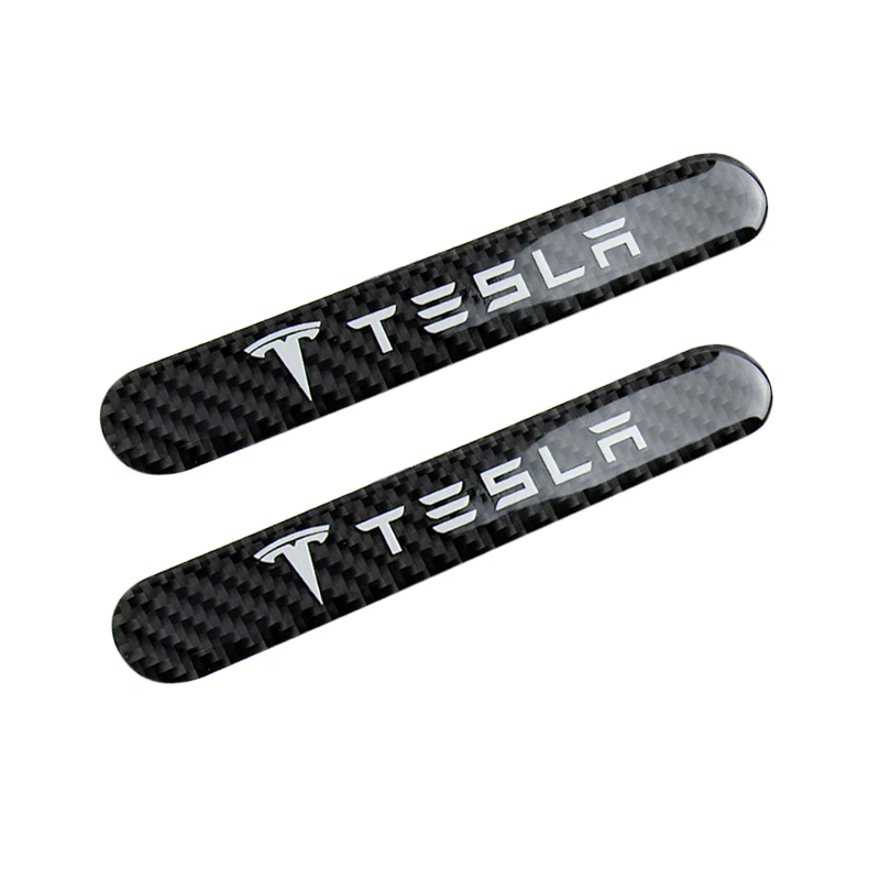 Tesla Carbon Fiber Car Door Rear Trunk Side Fenders Bumper Badge Scratch Guard Sticker New 4 pcs - Image 6