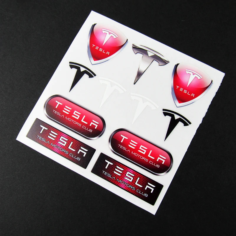 Tesla Racing Sports Car Reflective Decal Sticker Window Vinyl Small (11pcs) Set - Image 2