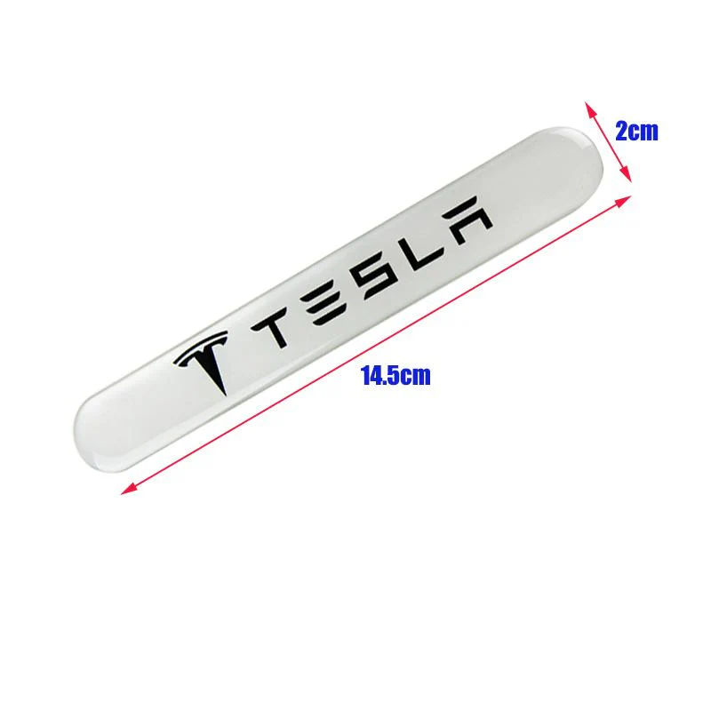 TESLA Set LOGO Emblems with Black Keychain Tire Valves Wheel Air Caps - US SELLER - Image 5