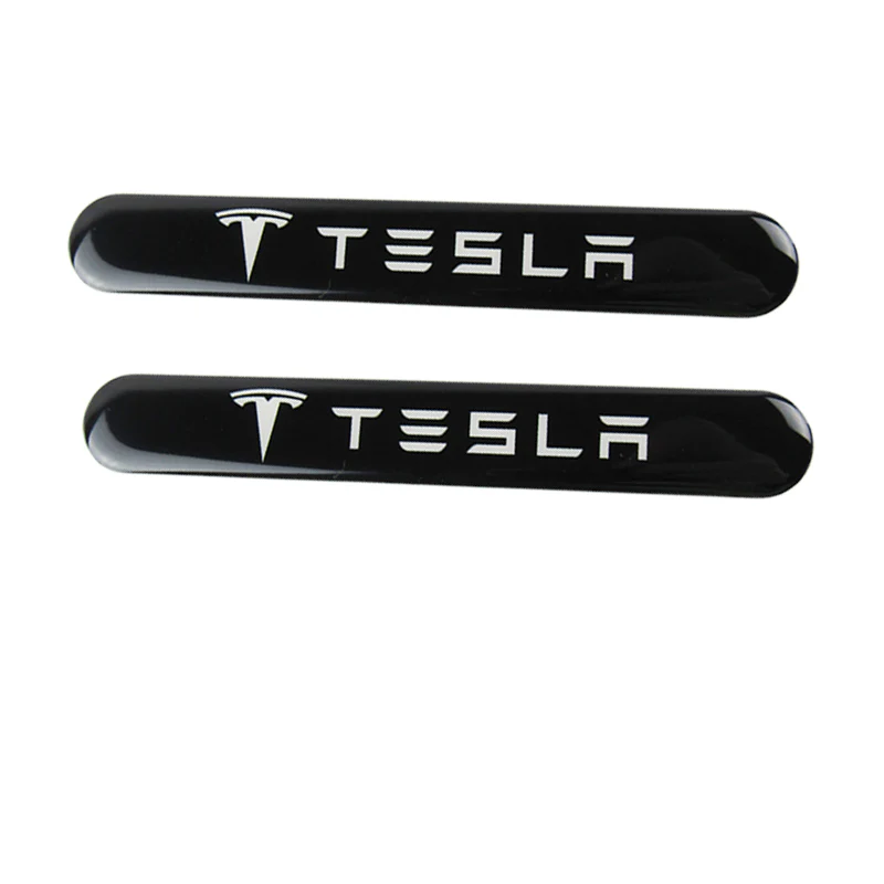 TESLA Set LOGO Emblems with Silver Tire Valves Wheel Air Caps Keychain - US SELLER - Image 8