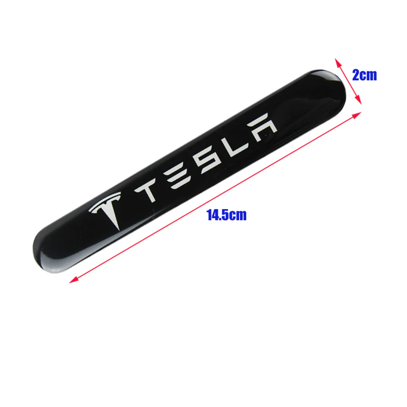 TESLA Set LOGO Emblems with Wheel Tire Valves Black Air Caps Keychain - US SELLER - Image 5