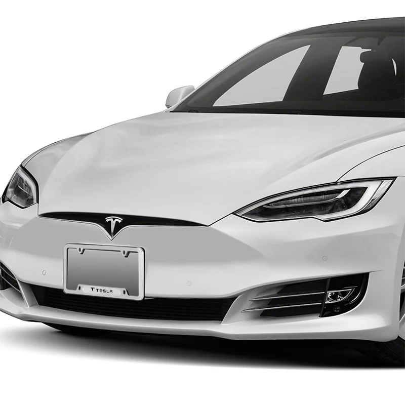 TESLA Silver Stainless Steel Metal License Plate Frame New X2 - Image 4