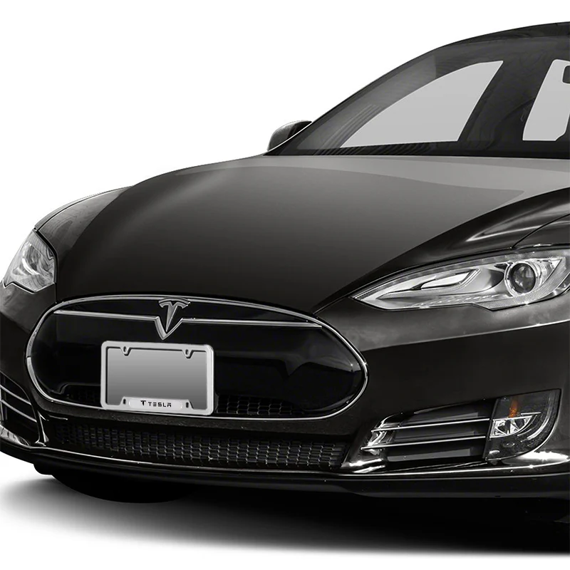 TESLA Silver Stainless Steel Metal License Plate Frame New X2 - Image 7